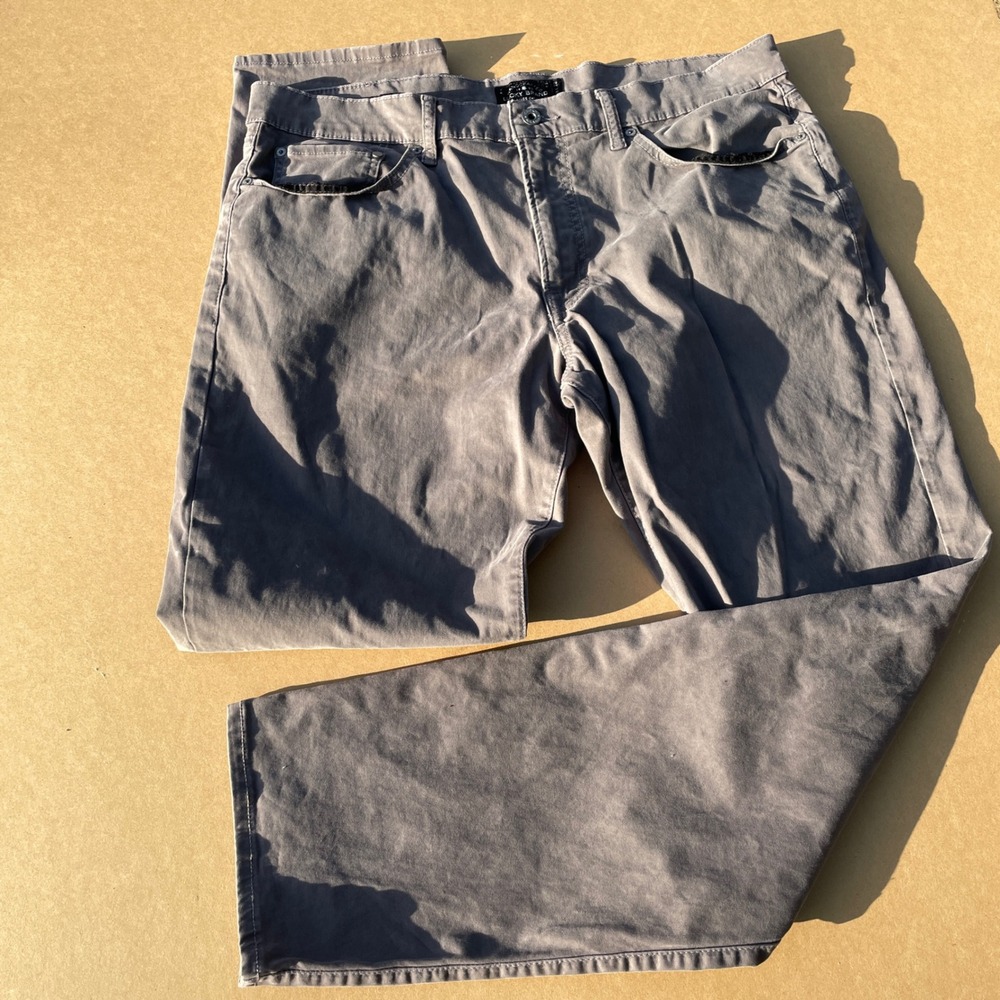 Lucky Brand 121 Heritage Slim Pants Mens 36 Gray Casual Stretch Chino Trousers